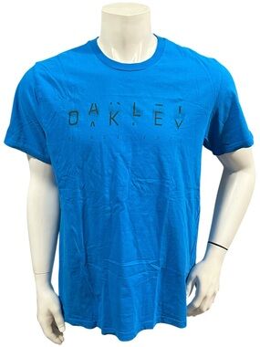 Oakley Men’s T-Shirt Blue Black Logo Short Sleeve XL
